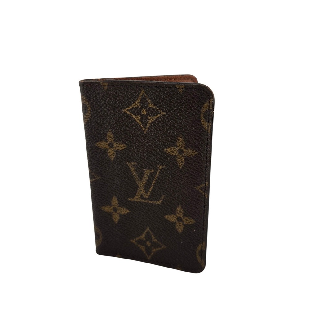 Louis Vuitton Monogram Pocket Organizer Card Holder Wallet Brown Made in France